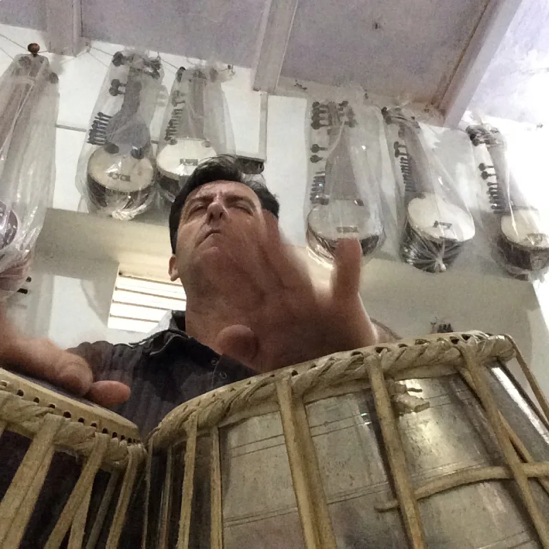 Practicing tabla in Varanasi